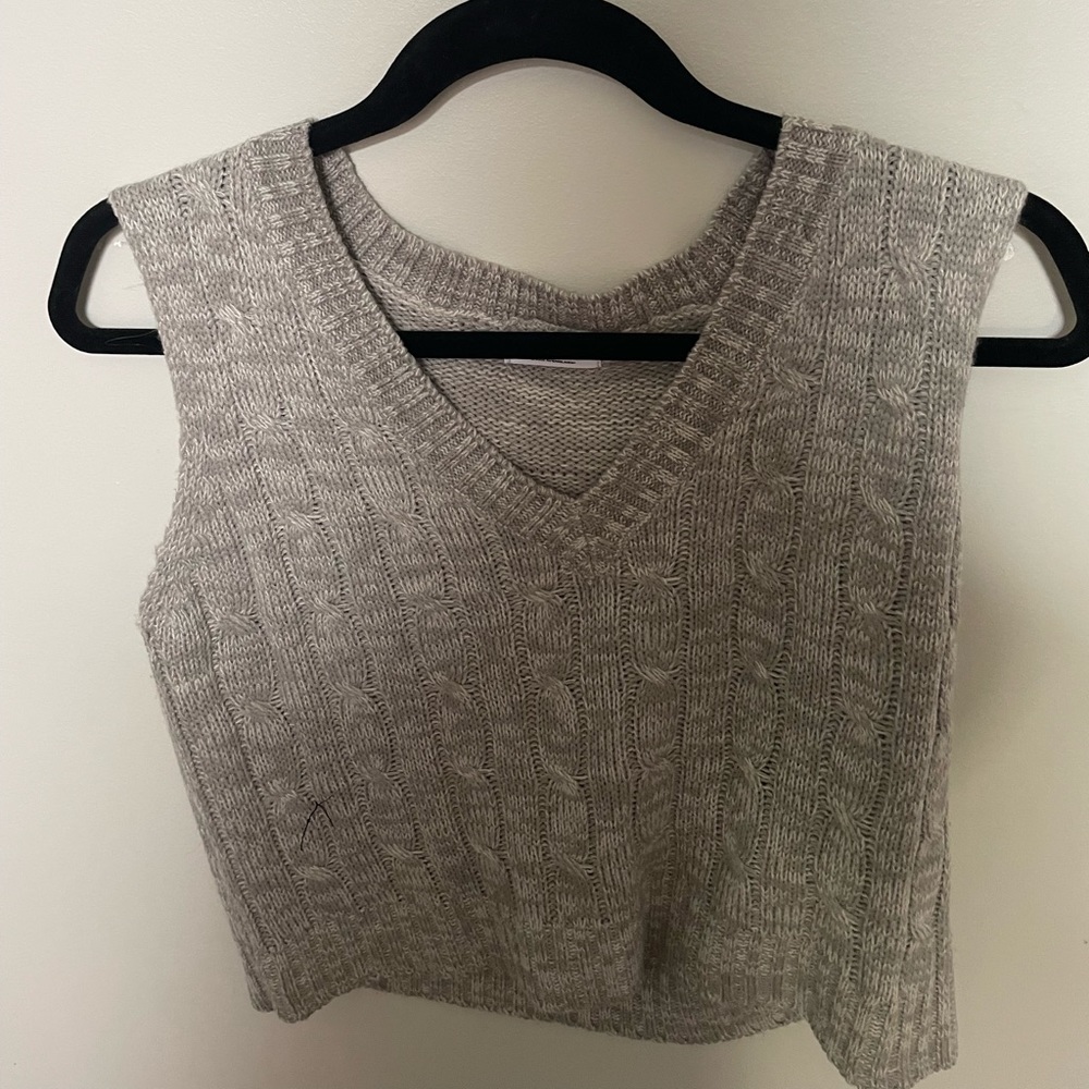 Gray sweater vest